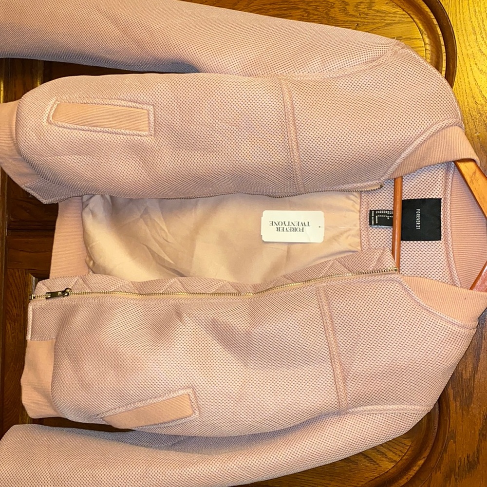 Pink puffer jacket